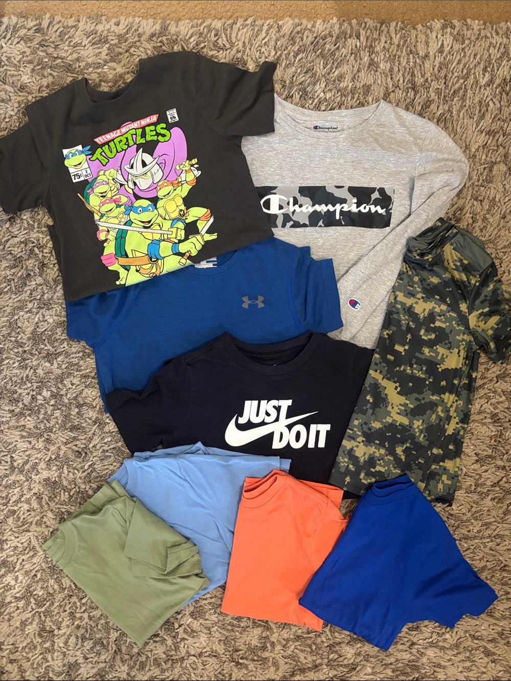 ChampionTee with Camo Logo, Under Armour, Nike, Nickelodeon, & Wonder Nation Lot